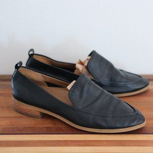 Susina Black Leather Loafers - Women's Size 7
